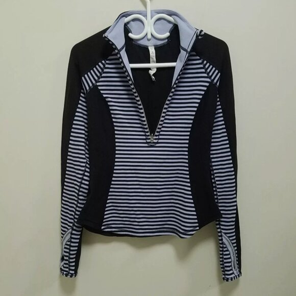 2 Lululemon In Stride Blue Cornflower Striped Sweater Set Bundle Small Size 6 - Picture 15 of 16